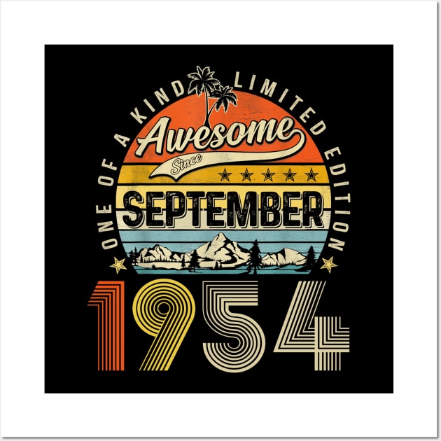 Awesome Since September 1954 Vintage 69th Birthday Wall Art by Vintage White Rose Bouquets